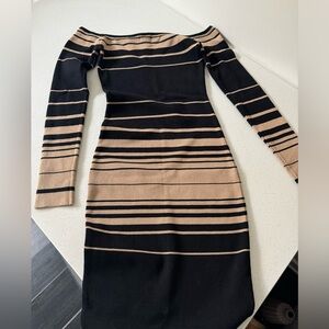 Tan/black fashion nova sweater dress